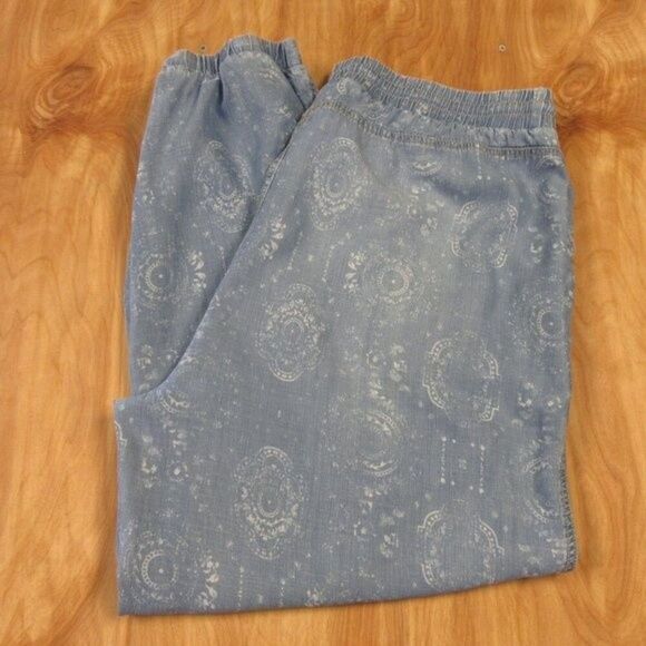 KNOX ROSE High Rise Paisley Drawstring Jogger Size XXL Lightweight 100% Lyocell - Picture 9 of 12